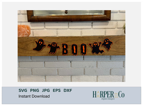 Boo Banner SVG PNG Cut EPS File SVG HarperNCo 