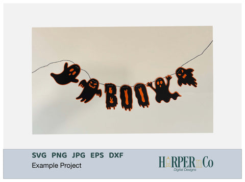 Boo Banner SVG PNG Cut EPS File SVG HarperNCo 