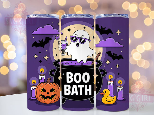 Boo Bath Cute Ghost Funny Halloween Tumbler, Funny Halloween Wrap, Cute Ghost Sublimation, Spooky Bath Drinkware, Kawaii Halloween Cup, Haunted Bathtub Tumbler, Cozy Ghost Design Sublimation SvggirlplusArt 