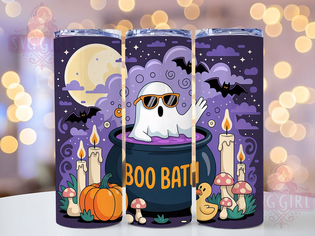 Boo Bath Cute Ghost Funny Halloween Tumbler, Funny Halloween Wrap, Cute Ghost Sublimation, Spooky Bath Drinkware, Kawaii Halloween Cup, Haunted Bathtub Tumbler, Cozy Ghost Design Sublimation SvggirlplusArt 