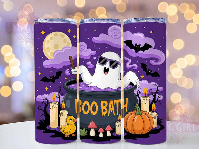 Boo Bath Cute Ghost Funny Halloween Tumbler, Funny Halloween Wrap, Cute Ghost Sublimation, Spooky Bath Drinkware, Kawaii Halloween Cup, Haunted Bathtub Tumbler, Cozy Ghost Design Sublimation SvggirlplusArt 