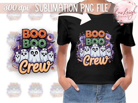 Boo Boo Crew Halloween Sublimation PNG, Ghost Squad Sublimation Luvleigh Digitals 