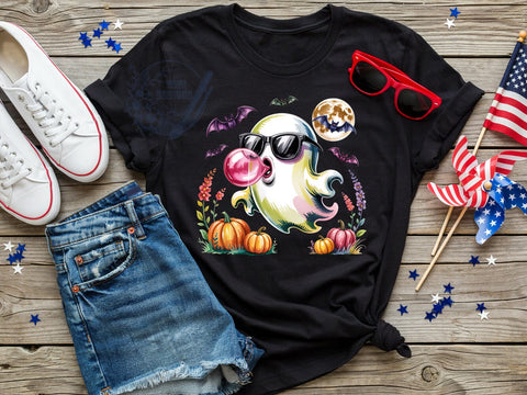 Boo Bubble Ghost T-Shirt PNG, Glam Ghost, Whimsical Halloween, Cute Spooky, Sublimation PNG, Trick Or Treat, Haunted Fun Sublimation ToriDesigns 