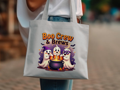 Boo Crew and Brews Sublimation PNG File, Cute Halloween Ghosts Sublimation Luvleigh Digitals 