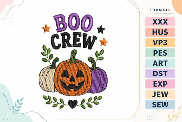 Boo Crew Halloween Pumpkins Machine Embroidery Design Embroidery/Applique DESIGNS sg embroidery 
