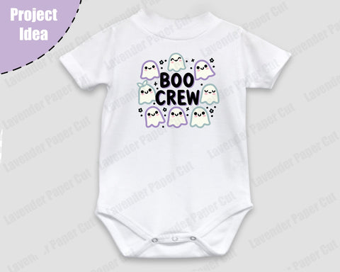 Boo Crew Layered SVG, PNG, Clipart, Kawaii Ghosts, Halloween SVG, For Cricut and Silhouette SVG Lavender Paper Cut 