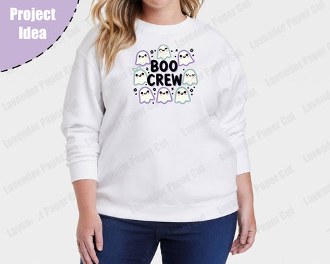 Boo Crew Layered SVG, PNG, Clipart, Kawaii Ghosts, Halloween SVG, For Cricut and Silhouette SVG Lavender Paper Cut 