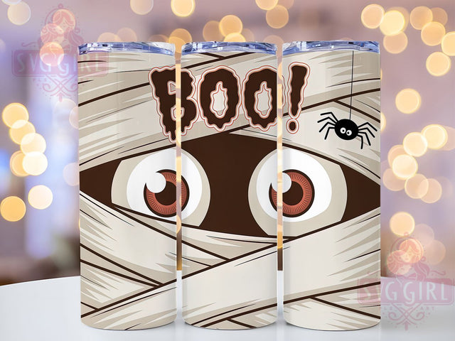 Boo Cute Mummy Halloween Tumbler Wrap, Halloween Mummy Wrap, 20Oz Sublimation Design, Spooky Boo Cup, Cute Mummy Drinkware, Kawaii Halloween Tumbler, Boo Ghost Mummy Mug Design Sublimation SvggirlplusArt 