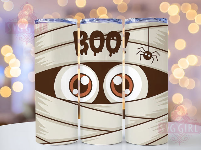 Boo Cute Mummy Halloween Tumbler Wrap, Halloween Mummy Wrap, 20Oz Sublimation Design, Spooky Boo Cup, Cute Mummy Drinkware, Kawaii Halloween Tumbler, Boo Ghost Mummy Mug Design Sublimation SvggirlplusArt 