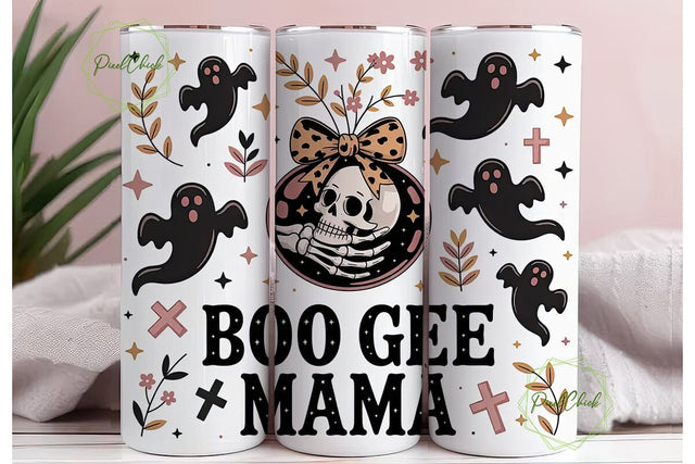 Boo Gee Mama 20oz Tumbler Wrap Sublimation PixelChick 