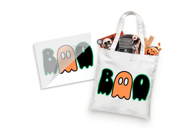 Boo Ghost Halloween DTF Heat Transfer Physical So Fontsy T-Shirt Iron-On Transfer Shop 4x4