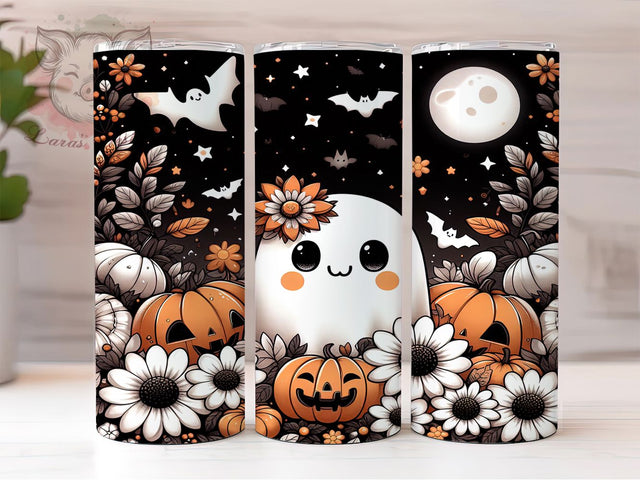 Boo Ghost Halloween Mushroom Tumbler Wrap, Halloween Mushroom PNG, Cute Spooky Cup, 20OZ Sublimation Design, Pastel Ghost Wrap, Whimsical Halloween Tumbler, Kawaii Ghost And Mushrooms Sublimation Lara' s Designs 