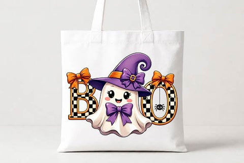 BOO Ghost Witch Hat Halloween PNG, Cute Spooky Ghost Design SVG BillahCrafts 