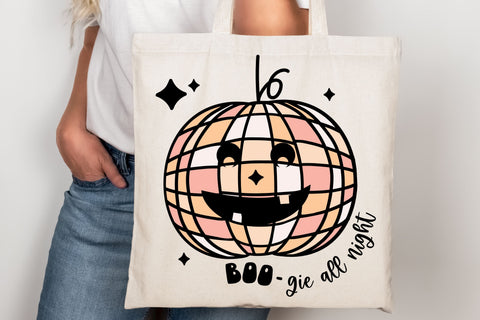 Boo-gie All Night SVG for Cricut, Retro Pumpkin Disco PNG for Stickers, Sublimation, TShirts, & More, Cute Fall Sticker SVG Designing Digitals 