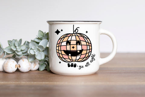 Boo-gie All Night SVG for Cricut, Retro Pumpkin Disco PNG for Stickers, Sublimation, TShirts, & More, Cute Fall Sticker SVG Designing Digitals 