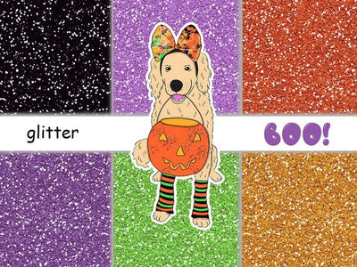 Boo GLITTER Halloween Autumn Gothic Pumpkin Girl JPEG Files Digital Pattern GlamArtZhanna 