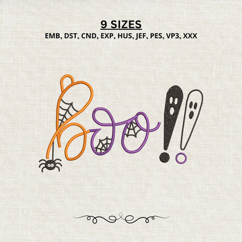 Boo Halloween Embroidery Design – Cute Ghost Spider Web Machine Embroidery File, Spooky Halloween Shirt Design Embroidery/Applique DESIGNS PatternFeed8 