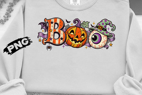 Boo Halloween Eyeball Pumpkin PNG SVG DesignDestine 