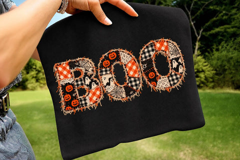 BOO Halloween PNG, Patchwork Boo PNG, Spooky Coquette png, Halloween Png, Bat png, Preppy Png, Trendy Png, Halloween Bow Png SVG DesignDestine 