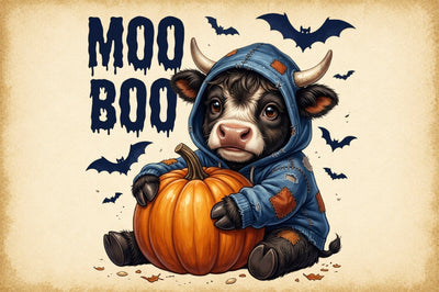 Boo Halloween Png Spooky Ghost Cow Png Sublimation designartist 
