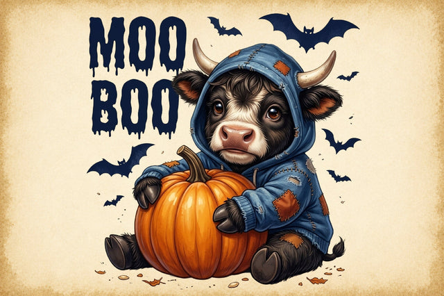 Boo Halloween Png Spooky Ghost Cow Png Sublimation designartist 