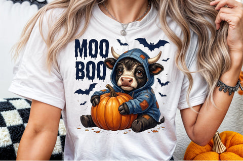 Boo Halloween Png Spooky Ghost Cow Png Sublimation designartist 