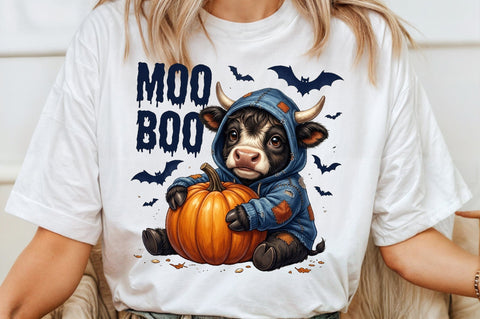 Boo Halloween Png Spooky Ghost Cow Png Sublimation designartist 