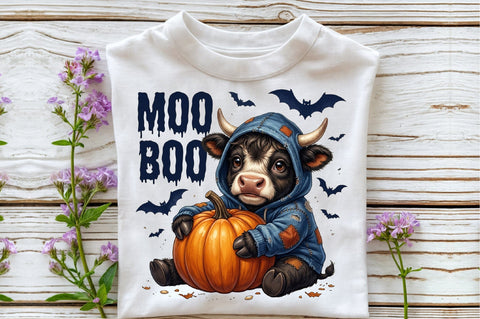 Boo Halloween Png Spooky Ghost Cow Png Sublimation designartist 