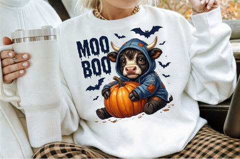 Boo Halloween Png Spooky Ghost Cow Png Sublimation designartist 
