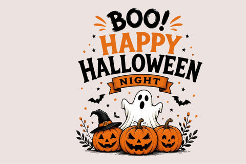 Boo Happy Halloween Night PNG Sublimation SVGArt 