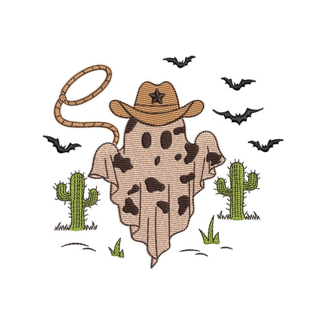 Boo Haw Embroidery Design, Halloween Western Embroidery, Halloween Cowboy Embroidery Design, 3 sizes, Instant Download Embroidery/Applique DESIGNS Nino Nadaraia 