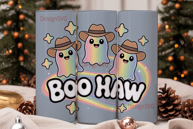 Boo Haw Ghost Tumbler Design Sublimation DesignSVG 