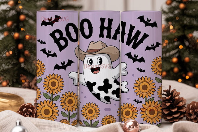 Boo Haw Ghost Tumbler Wrap Sublimation DesignSVG 