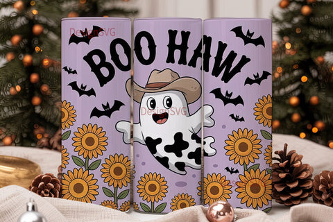 Boo Haw Ghost Tumbler Wrap Sublimation DesignSVG 