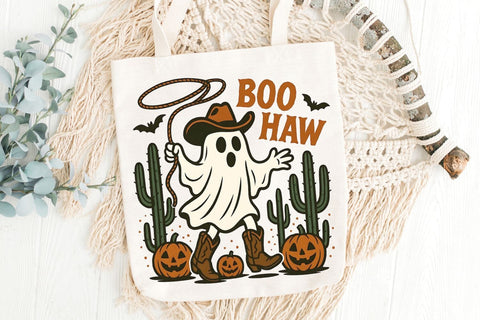 Boo Haw Halloween Png| Halloween Cowboy Ghost Sublimation Png. Sublimation CosmosFineArt 