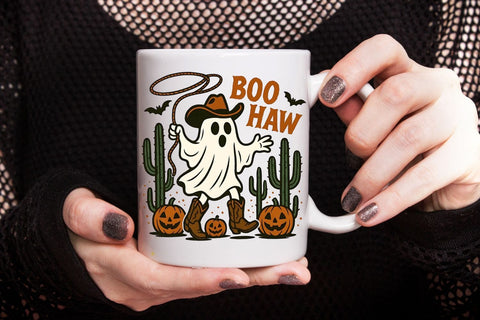 Boo Haw Halloween Png| Halloween Cowboy Ghost Sublimation Png. Sublimation CosmosFineArt 