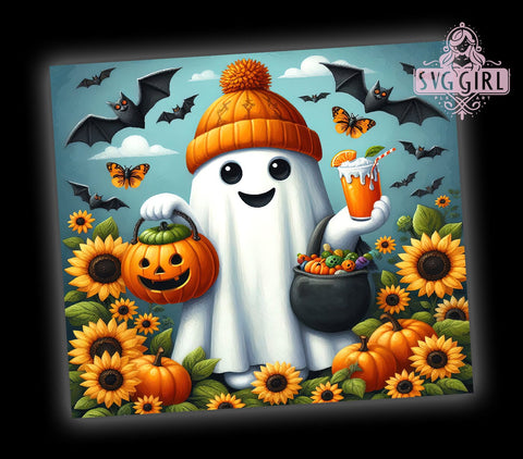 Boo-Jee Ghost Tumbler, Halloween Ghost Design, Cute Ghost PNG, Coffee Ghost Tumbler, Sublimation Wrap, 20 oz Tumbler, Halloween Decor, Digital Download, Fall Coffee Cup Sublimation SvggirlplusArt 