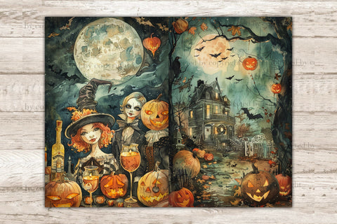 Boo Junk Journal Page | Halloween Printable Paper SVG GlamArtZhanna 