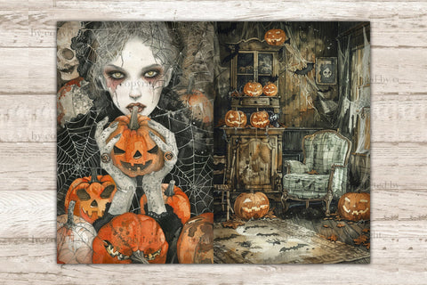 Boo Junk Journal Page | Halloween Printable Paper SVG GlamArtZhanna 