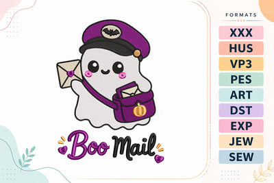 Boo Mail Ghost Halloween Embroidery Design Embroidery/Applique DESIGNS sg embroidery 