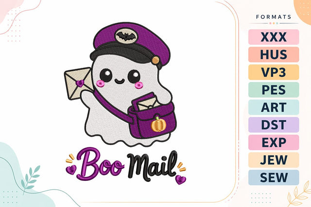 Boo Mail Ghost Halloween Embroidery Design Embroidery/Applique DESIGNS sg embroidery 