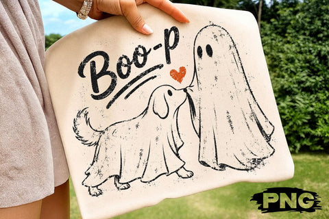 Boo-P Ghost Dog PNG, Cute Halloween Dog, Funny Ghost Puppy Shirt Design, Spooky Dog Lover Digital Download, Retro Halloween SVG DesignDestine 