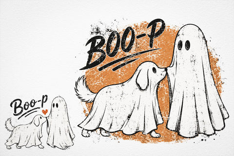 Boo-P Ghost Dog PNG, Cute Halloween Dog, Funny Ghost Puppy Shirt Design, Spooky Dog Lover Digital Download, Retro Halloween SVG DesignDestine 