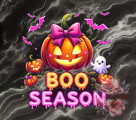 Boo Season, Neon Pumpkin, Halloween PNG, Sublimation Design, Spooky Decor, Pumpkin Art, Halloween Sublimation, Fall Graphics Sublimation Li Zamperini 
