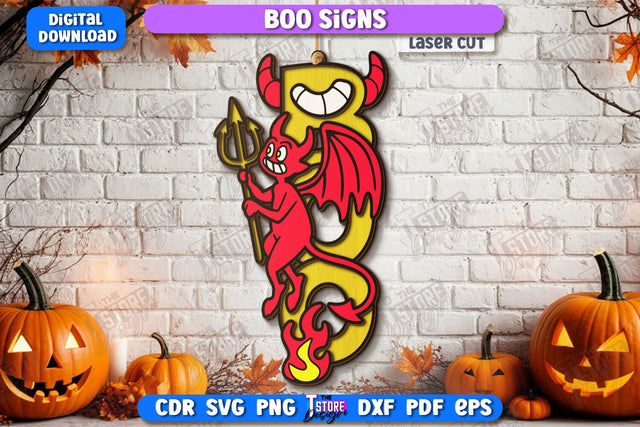 Boo Sign Laser Cut | Seasonal Home Décor Idea | Porch Décor | Halloween Wall Sign | Halloween Decoration | CNC File SVG The T Store Design 