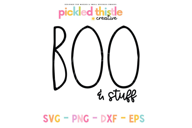 Boo & Stuff Halloween SVG SVG Pickled Thistle Creative 