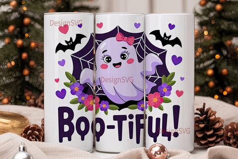 Boo-tiful Ghost 20oz Tumbler Wrap Sublimation DesignSVG 