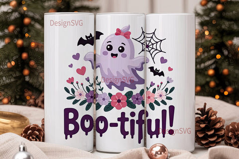 Boo-tiful Ghost 20oz Tumbler Wrap Sublimation DesignSVG 