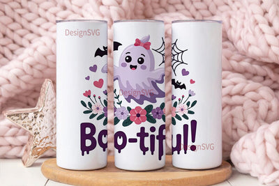 Boo-tiful Ghost 20oz Tumbler Wrap Sublimation DesignSVG 