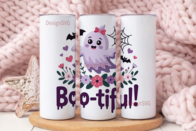 Boo-tiful Ghost 20oz Tumbler Wrap Sublimation DesignSVG 
